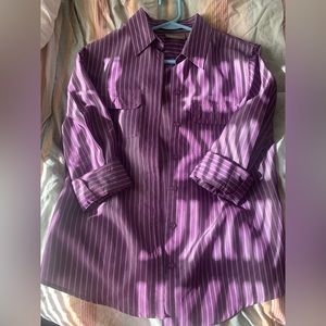 Purple Striped Button Up